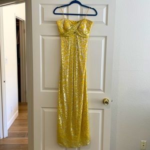 Nicole Miller metallic silk strapless dress